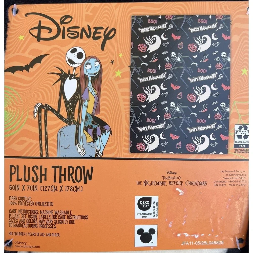 Disney 2025 The Nightmare Before Christmas Jack Halloween Throw Blanket 🎃🎃